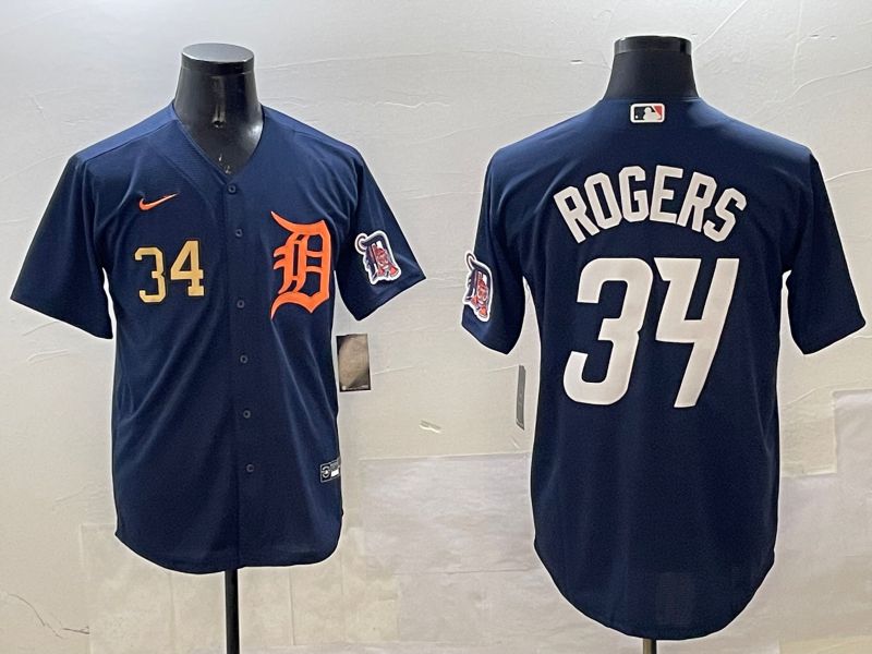 Men Detroit Tigers #34 Rogers Drak Blue Game 2025 Nike MLB Jersey style 2->detroit tigers->MLB Jersey